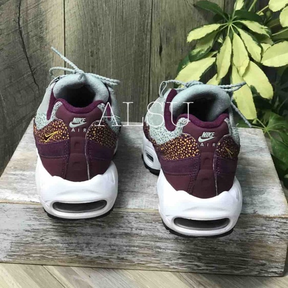 NWT Nike Air Max 95 Prm Bordeaux Grey W AUTHENTIC - Picture 6 of 8